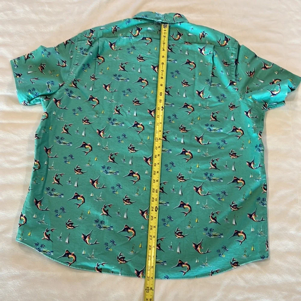 🎉Host Pick🎉Polo Ralph Lauren Mens Green Beach-Themed Button Down XXL - Picture 7 of 9